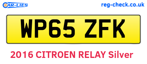 WP65ZFK are the vehicle registration plates.
