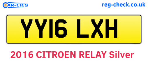 YY16LXH are the vehicle registration plates.