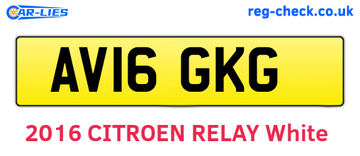 AV16GKG are the vehicle registration plates.