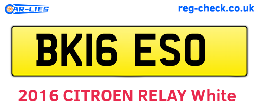 BK16ESO are the vehicle registration plates.