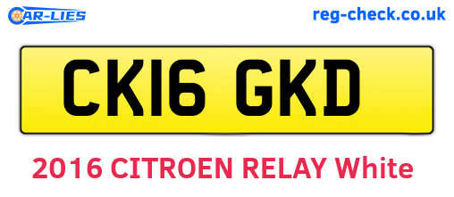CK16GKD are the vehicle registration plates.
