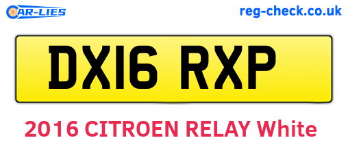 DX16RXP are the vehicle registration plates.