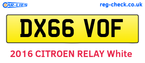 DX66VOF are the vehicle registration plates.