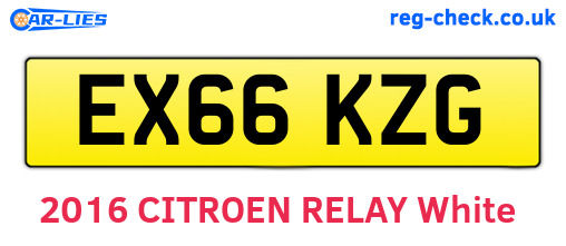 EX66KZG are the vehicle registration plates.