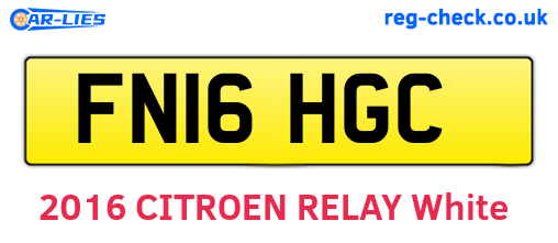 FN16HGC are the vehicle registration plates.