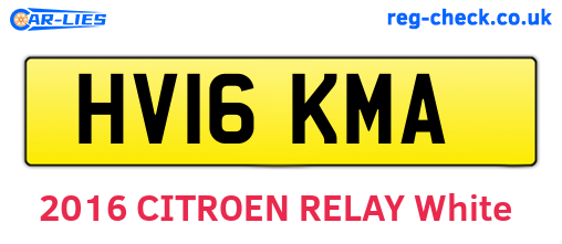 HV16KMA are the vehicle registration plates.