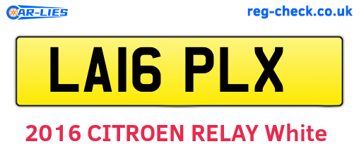 LA16PLX are the vehicle registration plates.