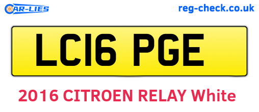 LC16PGE are the vehicle registration plates.