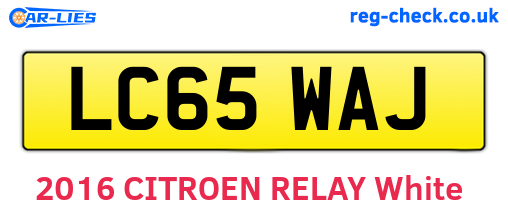 LC65WAJ are the vehicle registration plates.