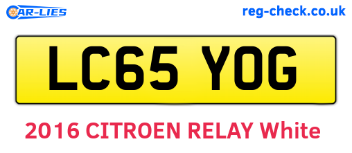 LC65YOG are the vehicle registration plates.