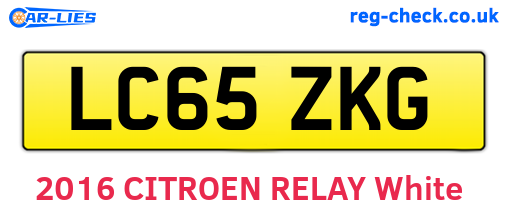 LC65ZKG are the vehicle registration plates.