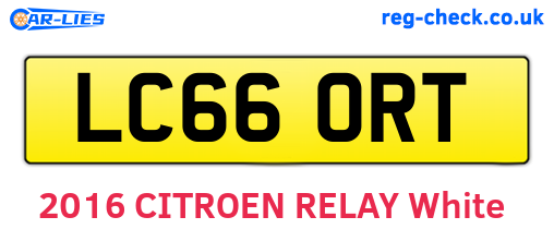 LC66ORT are the vehicle registration plates.