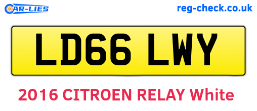 LD66LWY are the vehicle registration plates.