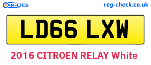 LD66LXW are the vehicle registration plates.