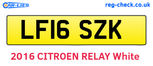 LF16SZK are the vehicle registration plates.
