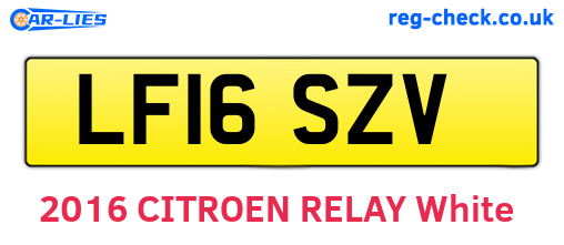 LF16SZV are the vehicle registration plates.