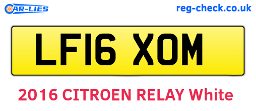 LF16XOM are the vehicle registration plates.