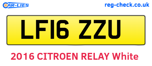 LF16ZZU are the vehicle registration plates.
