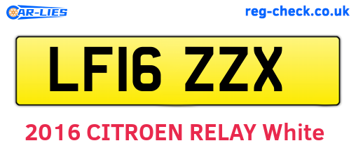 LF16ZZX are the vehicle registration plates.