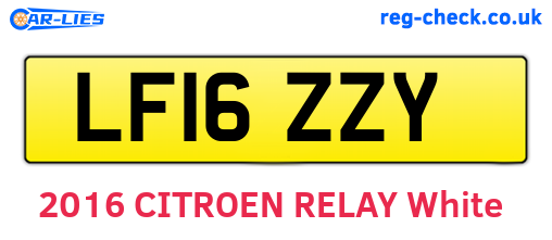 LF16ZZY are the vehicle registration plates.