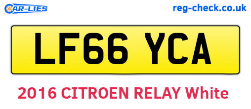 LF66YCA are the vehicle registration plates.