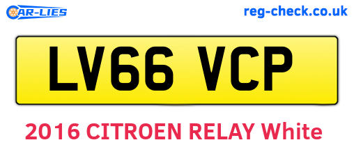 LV66VCP are the vehicle registration plates.