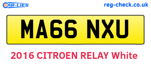 MA66NXU are the vehicle registration plates.