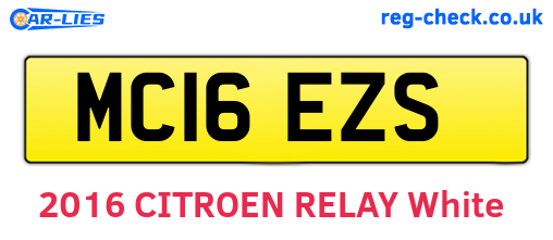 MC16EZS are the vehicle registration plates.