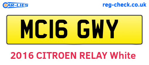 MC16GWY are the vehicle registration plates.