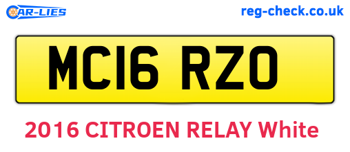 MC16RZO are the vehicle registration plates.