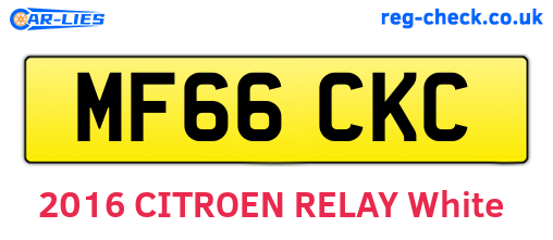 MF66CKC are the vehicle registration plates.