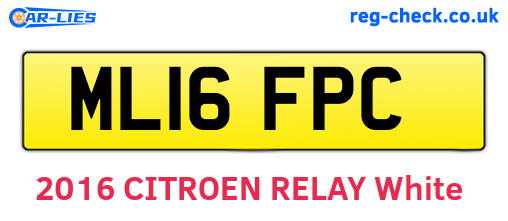 ML16FPC are the vehicle registration plates.