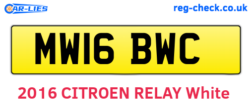 MW16BWC are the vehicle registration plates.