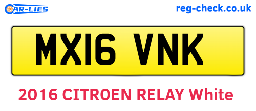 MX16VNK are the vehicle registration plates.