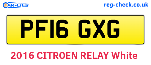 PF16GXG are the vehicle registration plates.