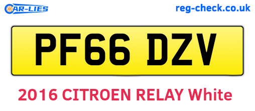 PF66DZV are the vehicle registration plates.
