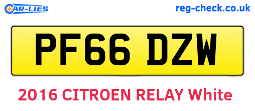 PF66DZW are the vehicle registration plates.