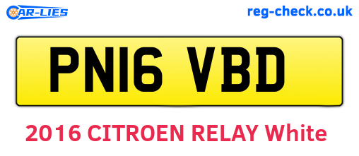 PN16VBD are the vehicle registration plates.