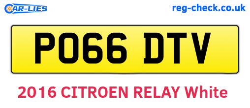 PO66DTV are the vehicle registration plates.