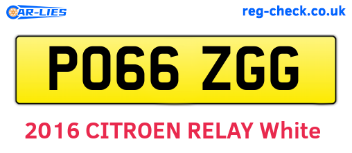 PO66ZGG are the vehicle registration plates.