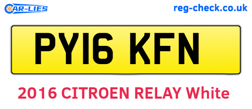 PY16KFN are the vehicle registration plates.