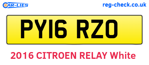 PY16RZO are the vehicle registration plates.