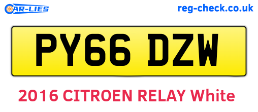 PY66DZW are the vehicle registration plates.