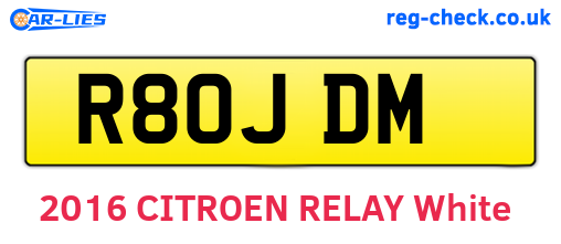 R80JDM are the vehicle registration plates.