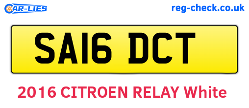SA16DCT are the vehicle registration plates.