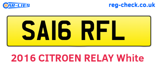 SA16RFL are the vehicle registration plates.