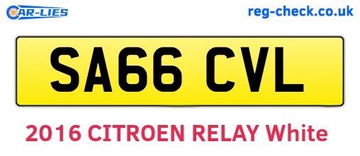 SA66CVL are the vehicle registration plates.