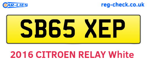 SB65XEP are the vehicle registration plates.