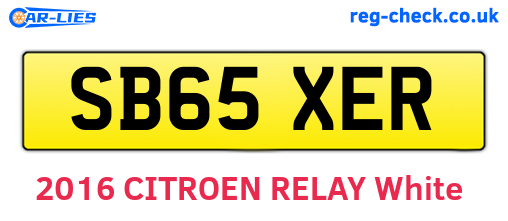 SB65XER are the vehicle registration plates.