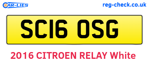 SC16OSG are the vehicle registration plates.